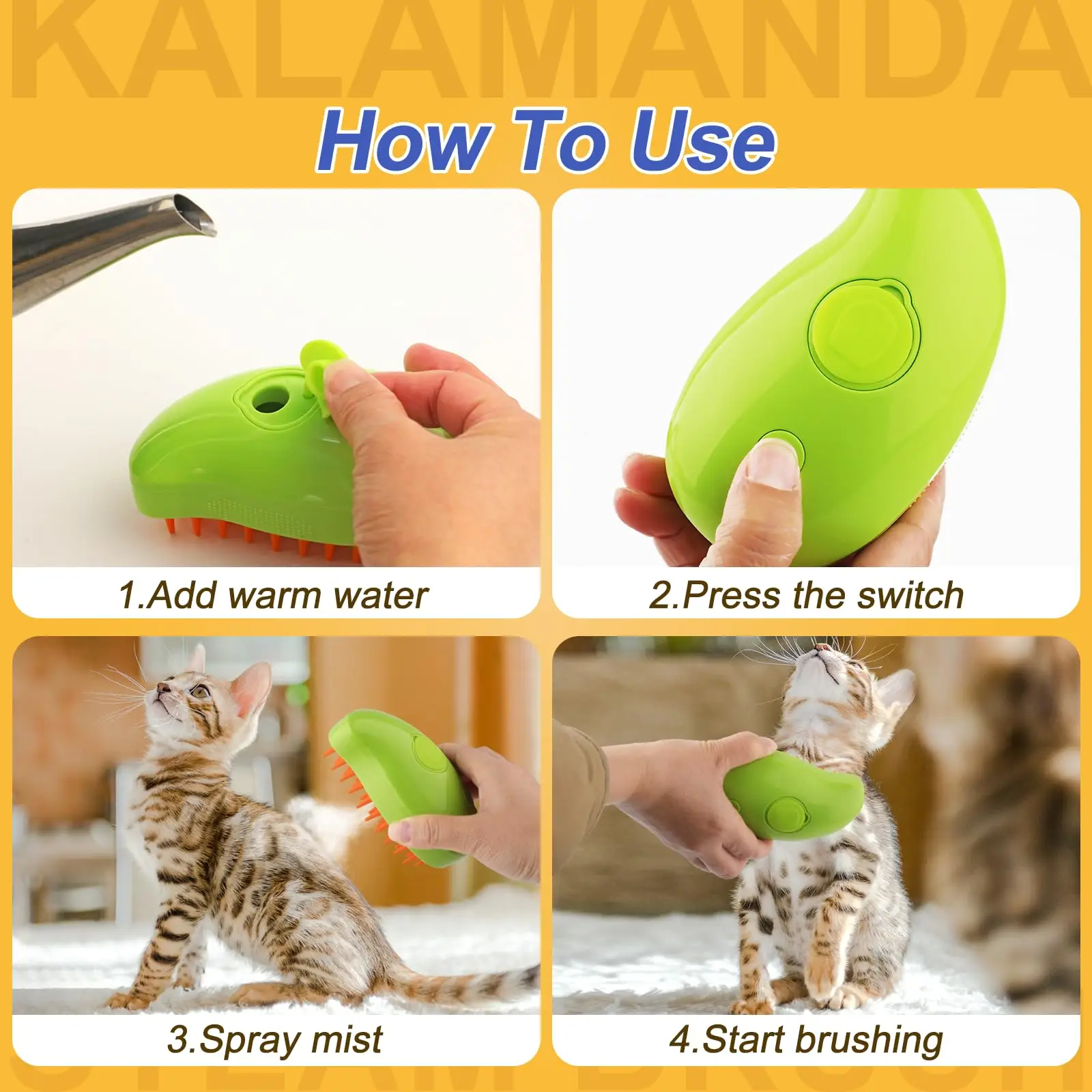 Pet Supplies Grooming Hours - 3-in-1 Steamy Brush for Pet Cat