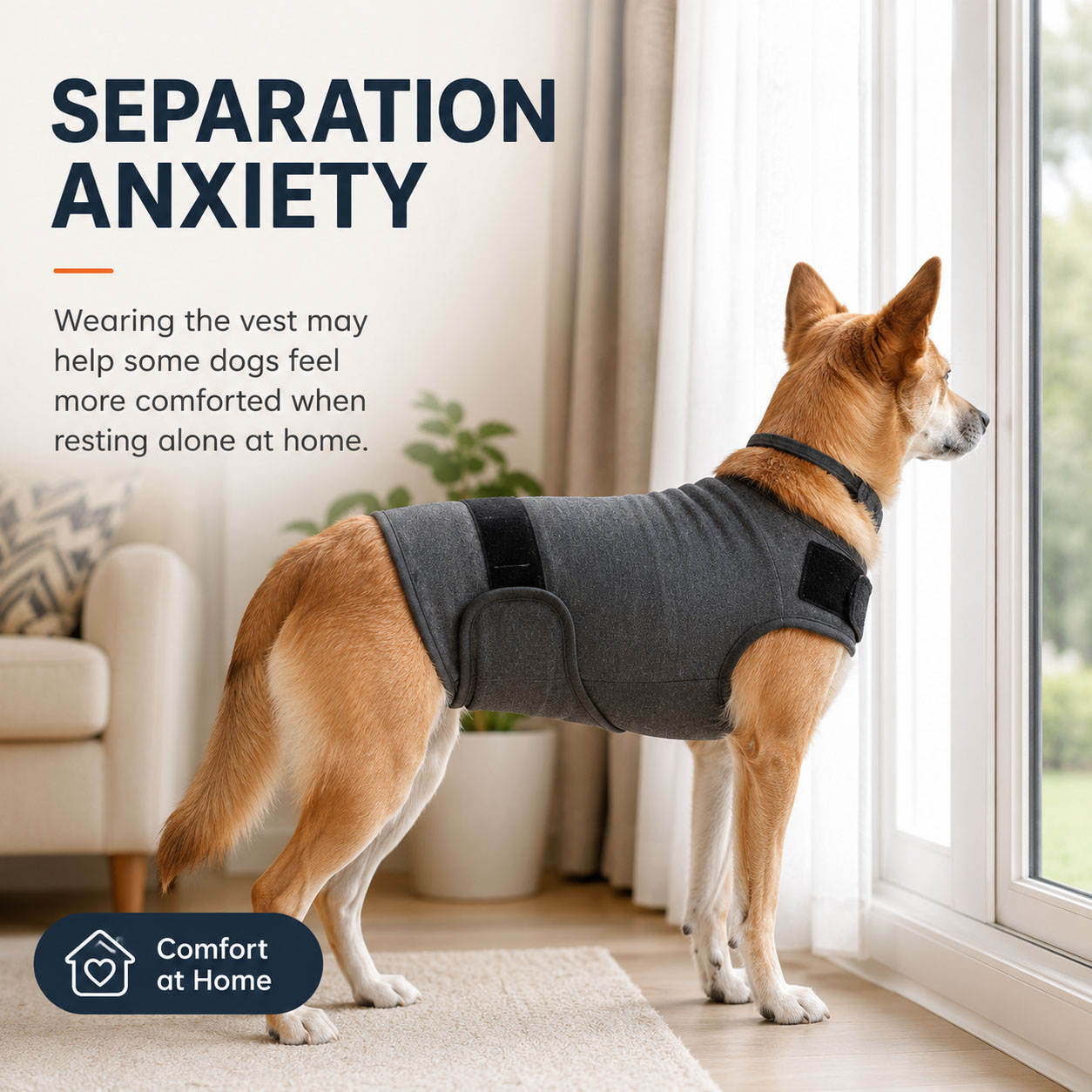 Dog Anxiety Vest - Dog Anxiety Vest Calming Wrap Adjustable